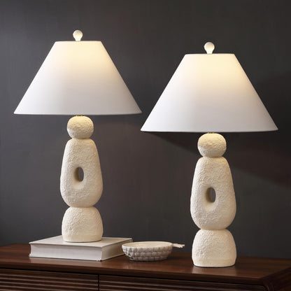 Textured Resin Table Lamps, Set of 2