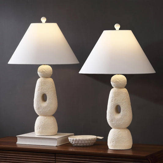 Textured Resin Table Lamps, Set of 2