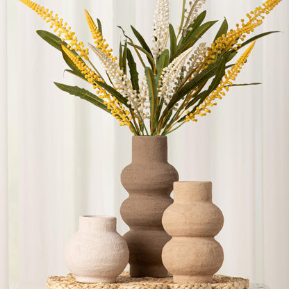Textured Ceramic Vases, Set of 3