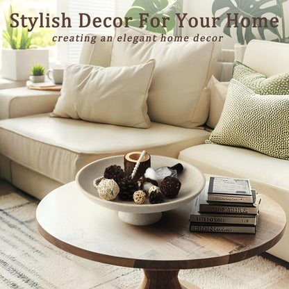 Taupe Resin Decorative Pedestal Bowl