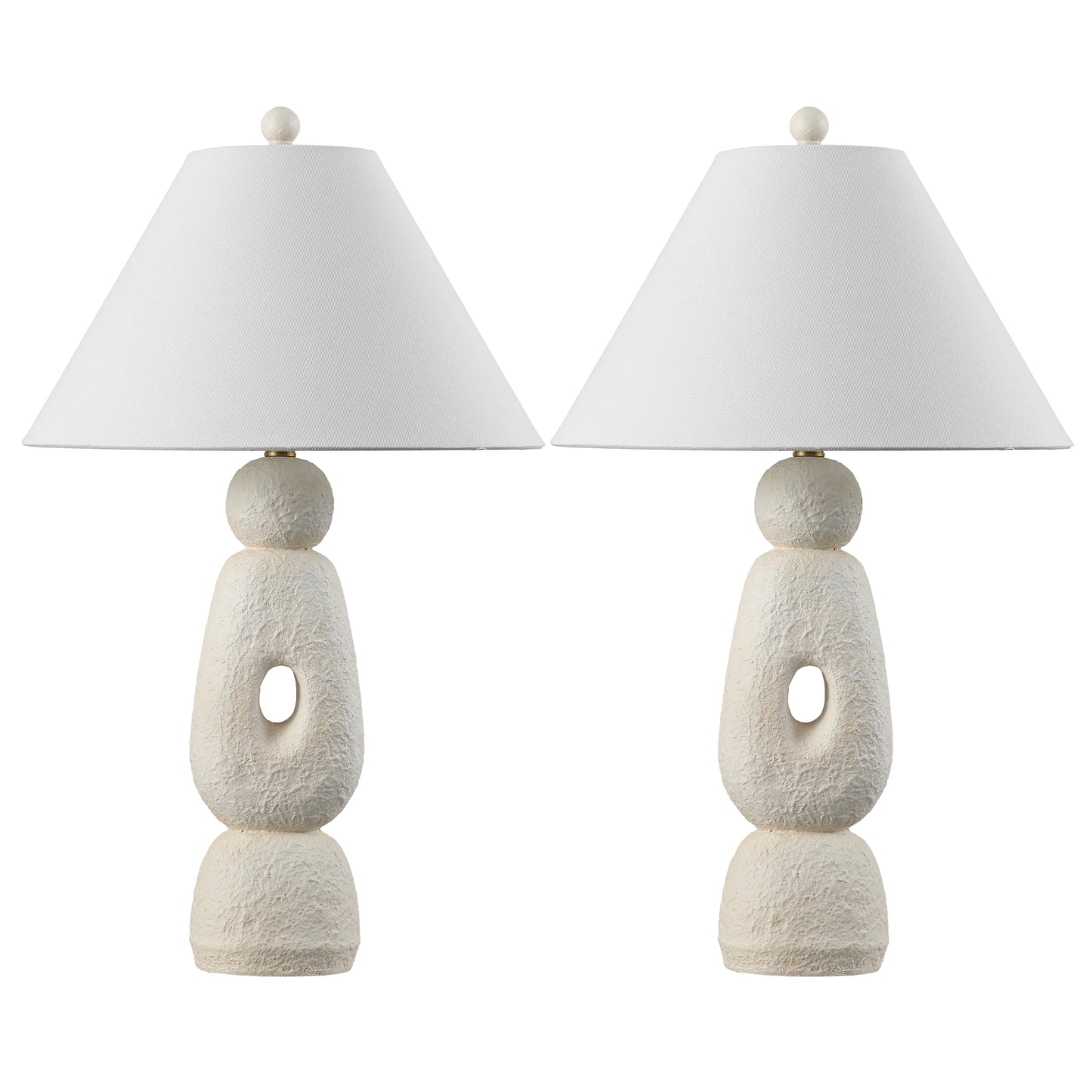 Textured Resin Table Lamps, Set of 2