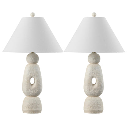 Textured Resin Table Lamps, Set of 2