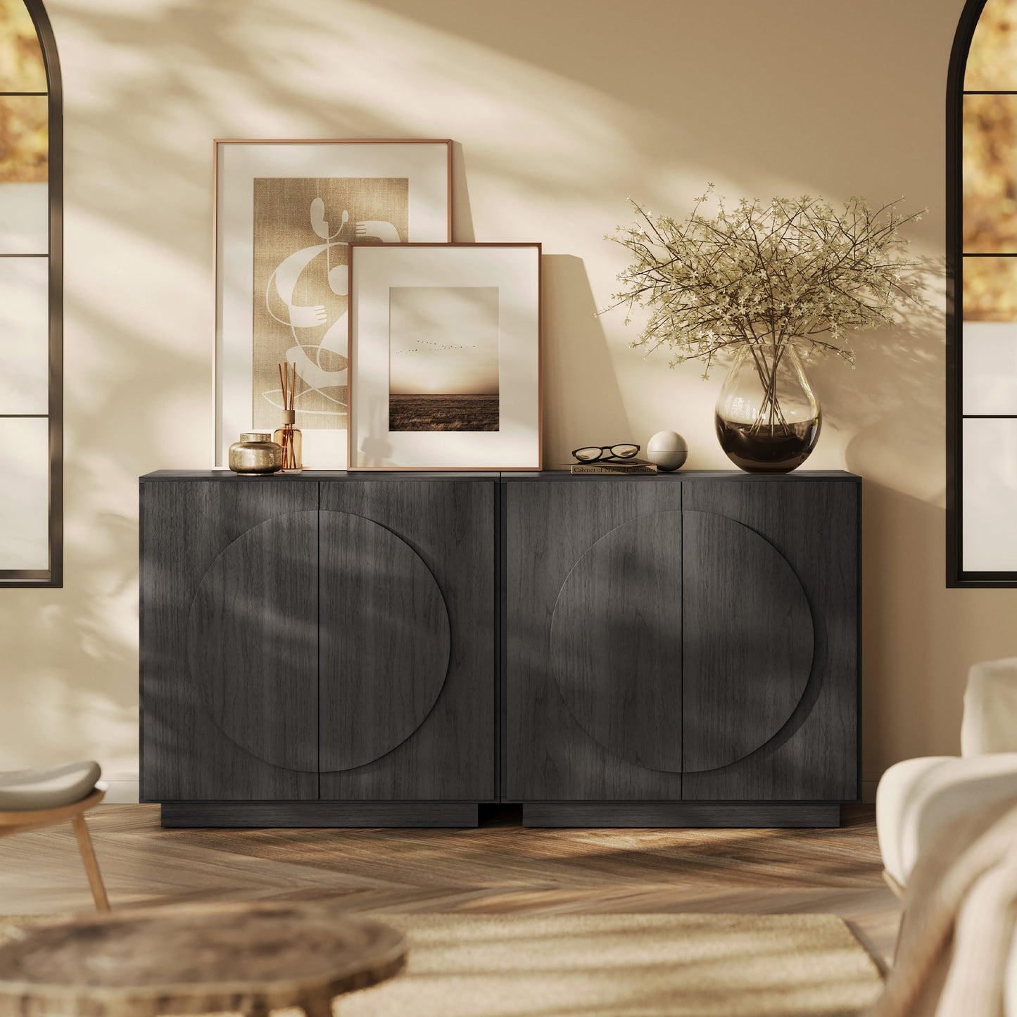 32-1/2" Black Modular Credenza
