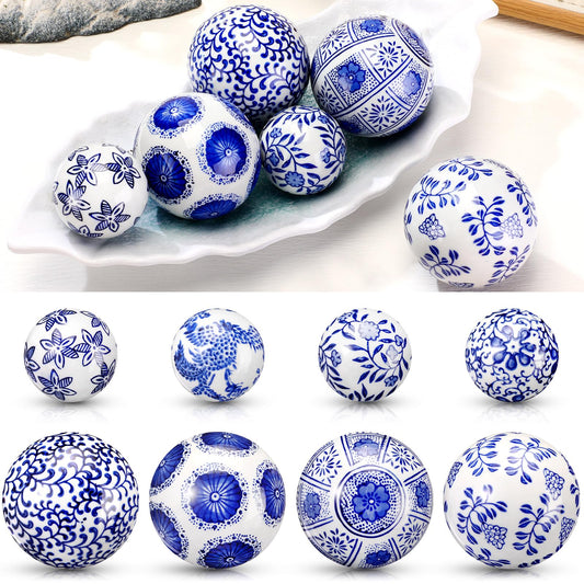 Ceramic Porcelain Decorative Balls, Set of 8