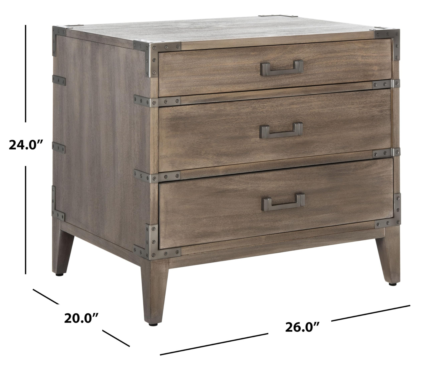 26" Mahogany Wood Nightstand