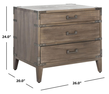 26" Mahogany Wood Nightstand