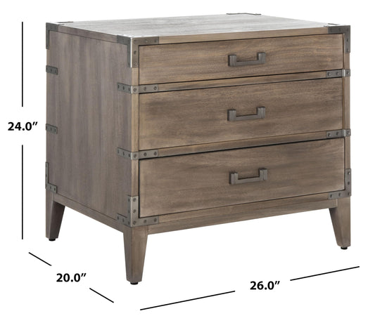 26" Mahogany Wood Nightstand