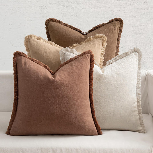 Cotton & Linen Pillow Covers, Set of 4
