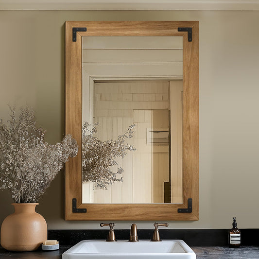 24" x 36" Wood Framed Wall Mirror