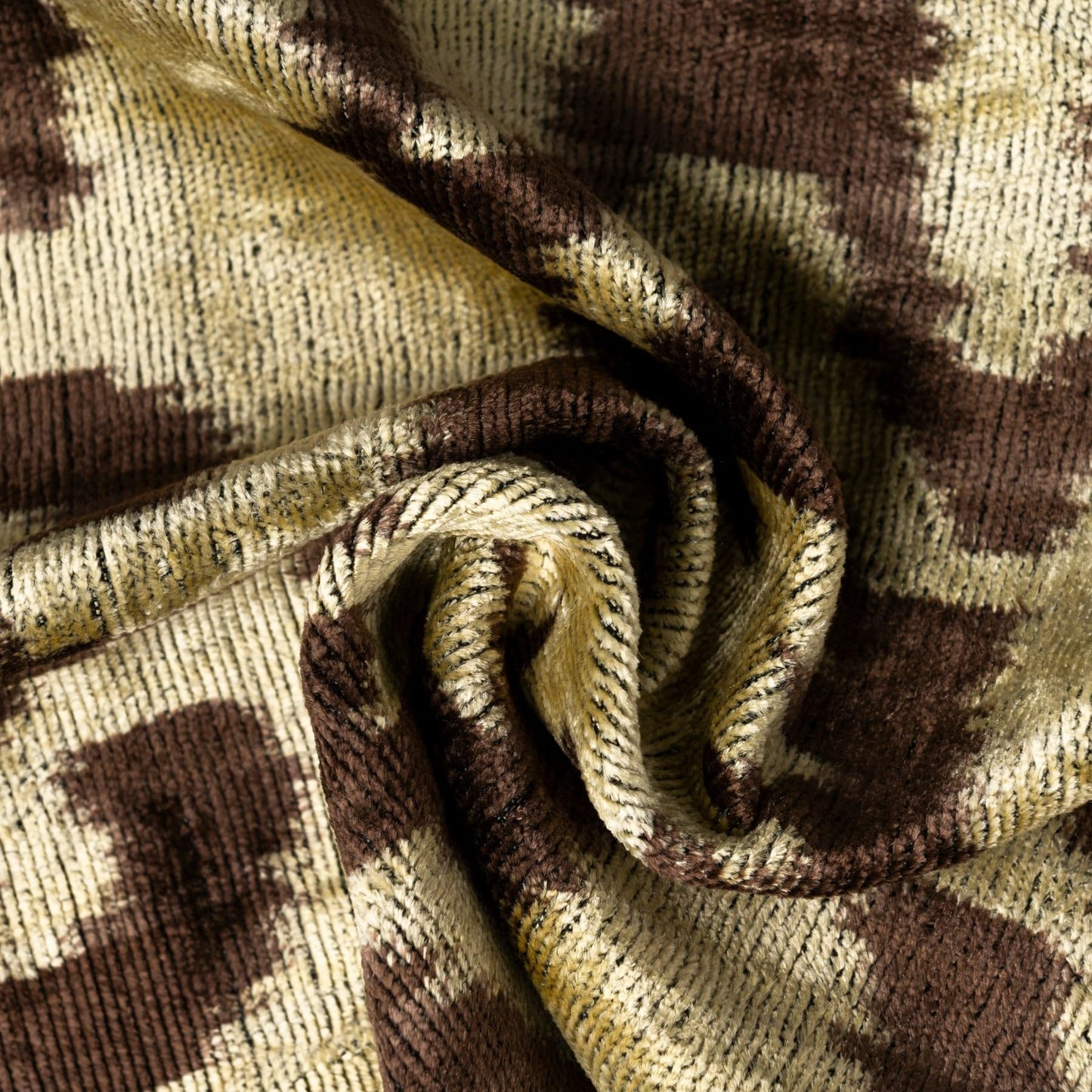 CANVELLO Handmade Velvet Pillow with Insert – Olive & Brown Ikat Pattern, 16x24