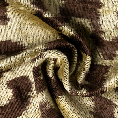 CANVELLO Handmade Velvet Pillow with Insert – Olive & Brown Ikat Pattern, 16x24