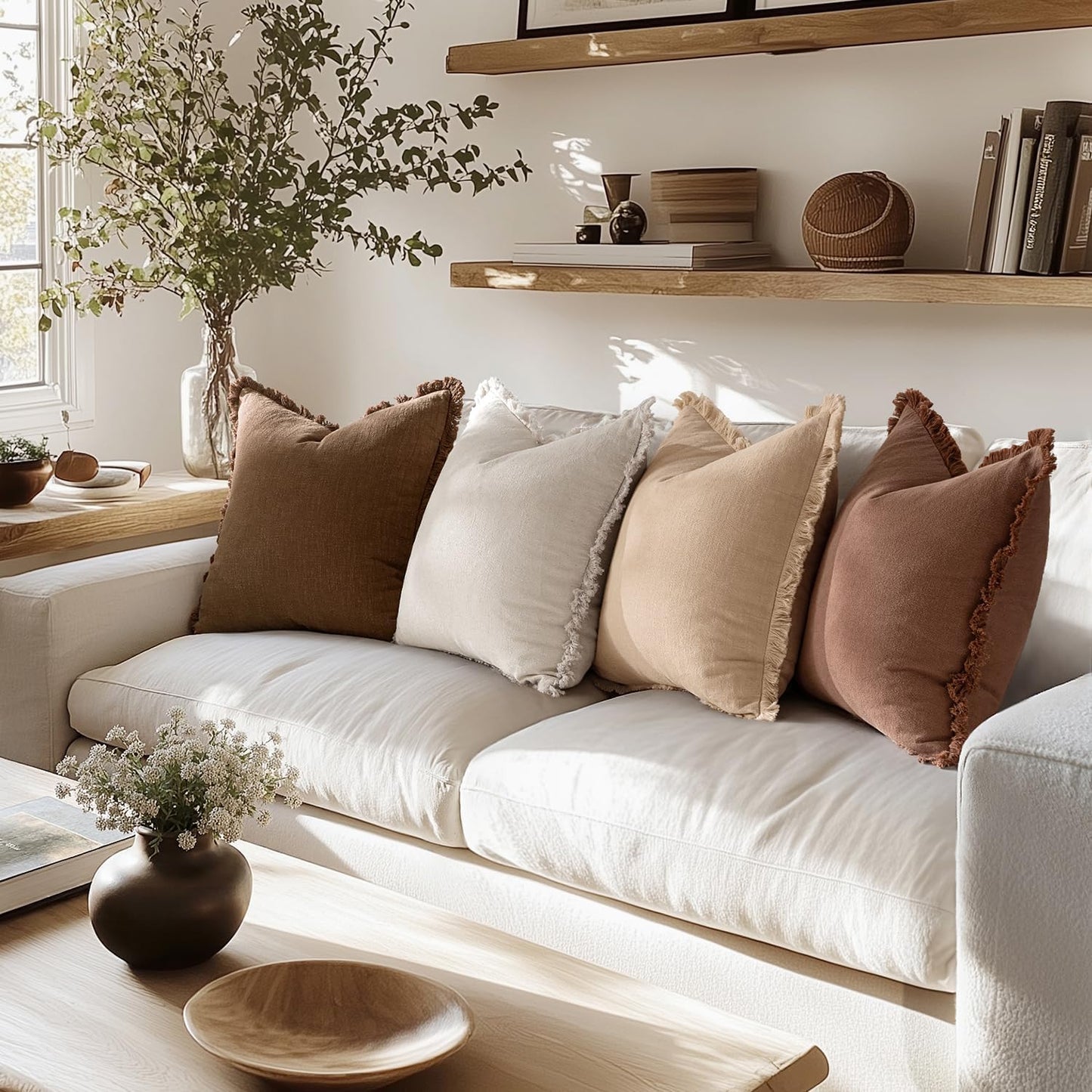 Cotton & Linen Pillow Covers, Set of 4