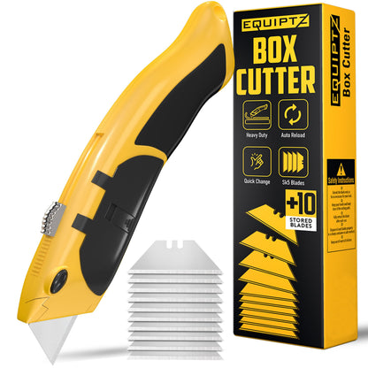 Heavy-Duty Razor Blade Knife with 10 Replacement Blades