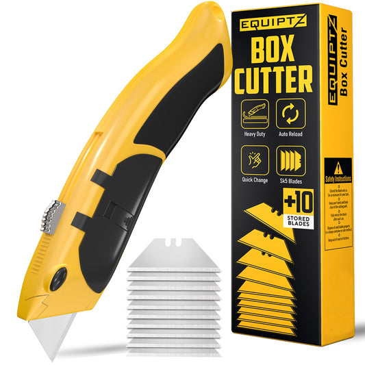 Heavy-Duty Razor Blade Knife with 10 Replacement Blades