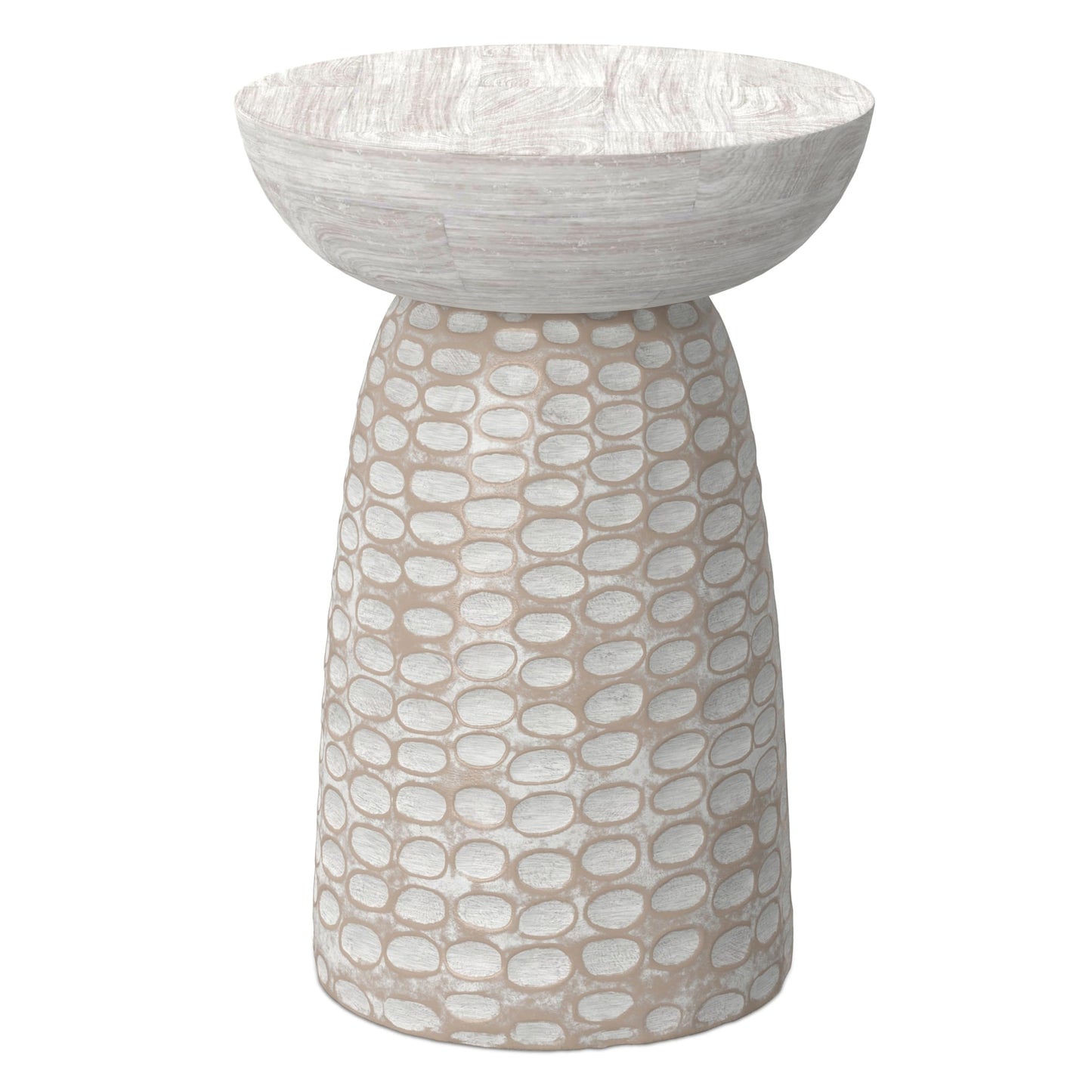 White Mango Wood Accent Table