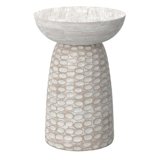 White Mango Wood Accent Table
