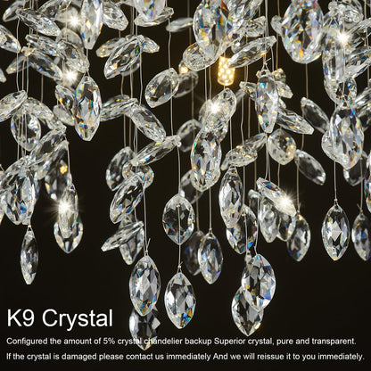 NIUZDU Chandeliers for Dining Room Over Table, 47" Modern Crystal Gold Tree Branche Chandelier, Large Chandelier Crystals for Living Room,High Ceiling,Foyer,Entryway,Kitchen Island,Staircase