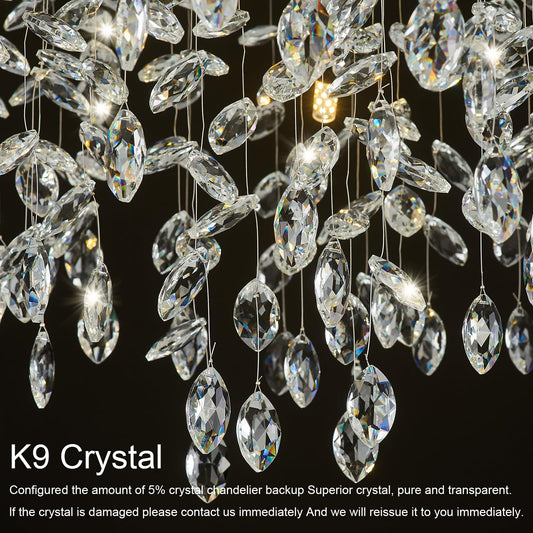 NIUZDU Chandeliers for Dining Room Over Table, 47" Modern Crystal Gold Tree Branche Chandelier, Large Chandelier Crystals for Living Room,High Ceiling,Foyer,Entryway,Kitchen Island,Staircase