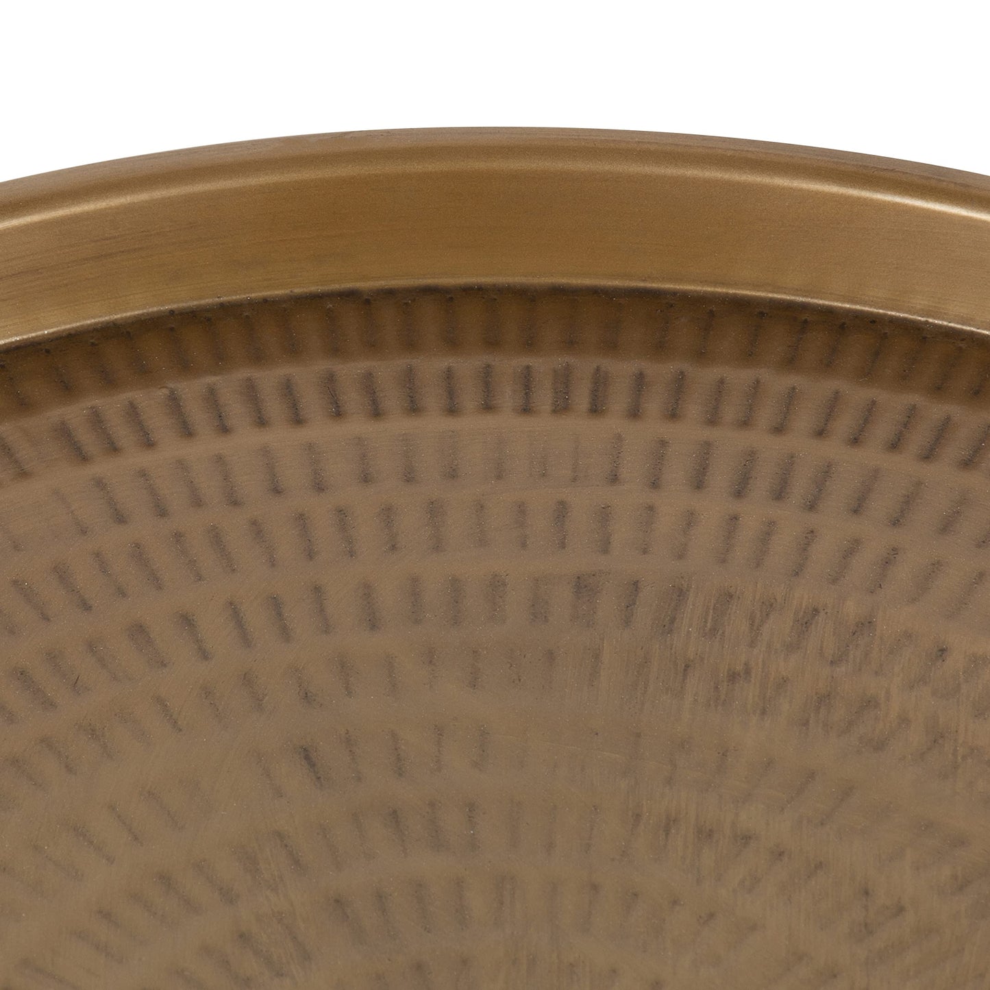 Kate and Laurel Mahdavi Boho-Chic Hammered Metal Tray Coffee Table, Dark Gold