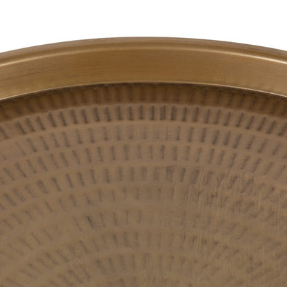 Kate and Laurel Mahdavi Boho-Chic Hammered Metal Tray Coffee Table, Dark Gold