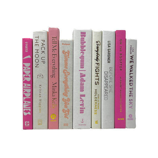 Pink Decorative Books, Set of 7