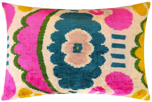 Velvet Lumbar Pillow with Down Feather Insert