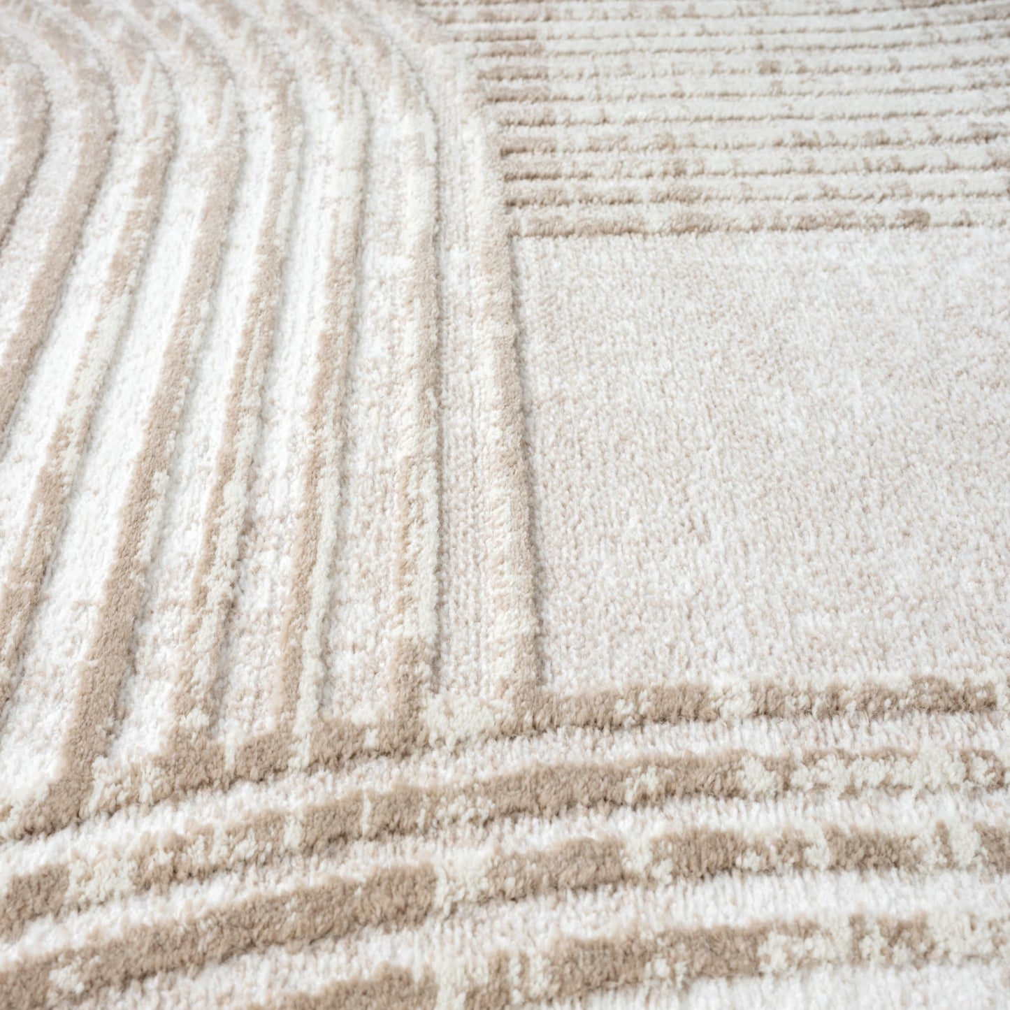Abani Cream Area Rug for Living Room, Bedroom -Mid-Century Modern- 9' x 12' -Durable & Easy to Clean