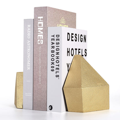 Gold Cast Iron Geometric Bookends