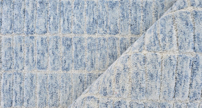 SOM RUGS 100% Authentic Capitola Tufted Handmade Woolen Area Rug Bedroom Decor Office Rug (Blue, 10 x 14 Feet)