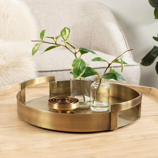 Round Metal Decorative Tray