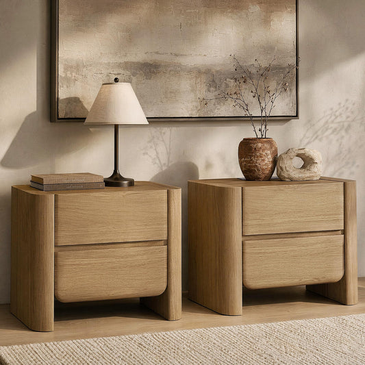 26" Walnut Nightstands, Set of 2