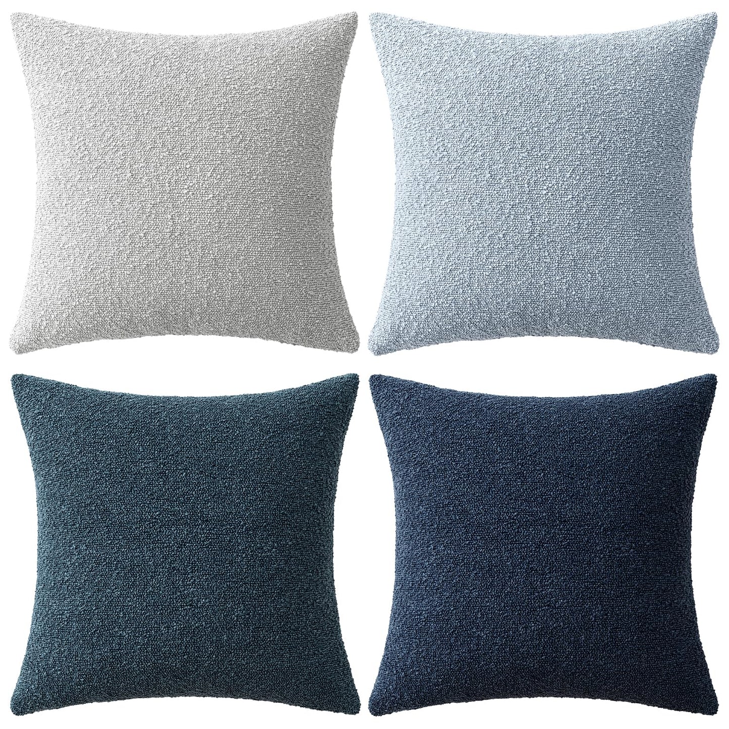 Boucle Throw Pillow Covers, Set of 4