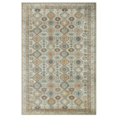 Keen Home Design 10x14 Rug - Machine Washable Area Rug with Non-Slip Backing, Ideal for Living Room, Dining Room, Bedroom - Vintage, Easy Clean, Durable, Low Pile Rug - (9'7" x 14')