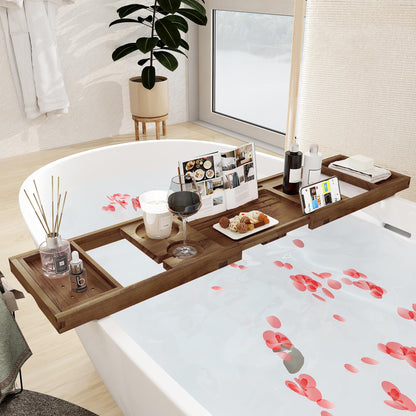 Expandable Teak Wood Bath Tray