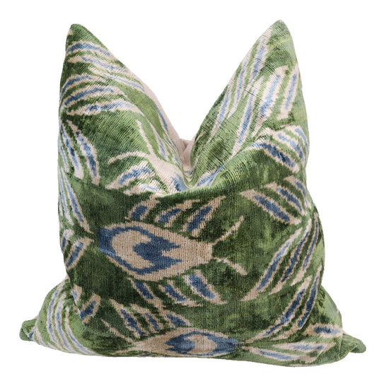 Silk Velvet Throw Pillow with Down Feather Insert