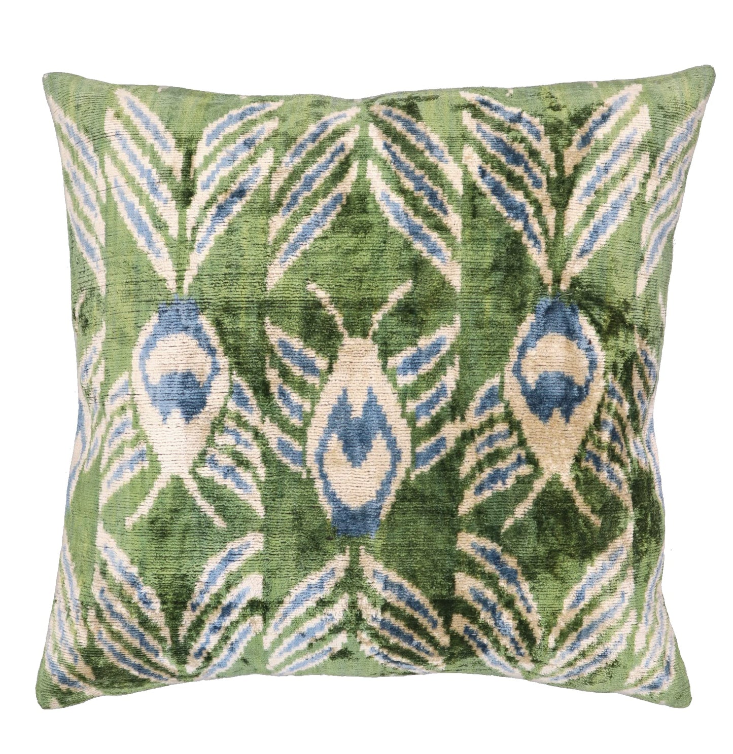 CANVELLO-Exquisite Down Pillow/Throw Cushion: Feather Pillows Elegance & Art | Iconic Throw Pillows with Ikat Design | Soft Velvet Silk (20" x 20”)