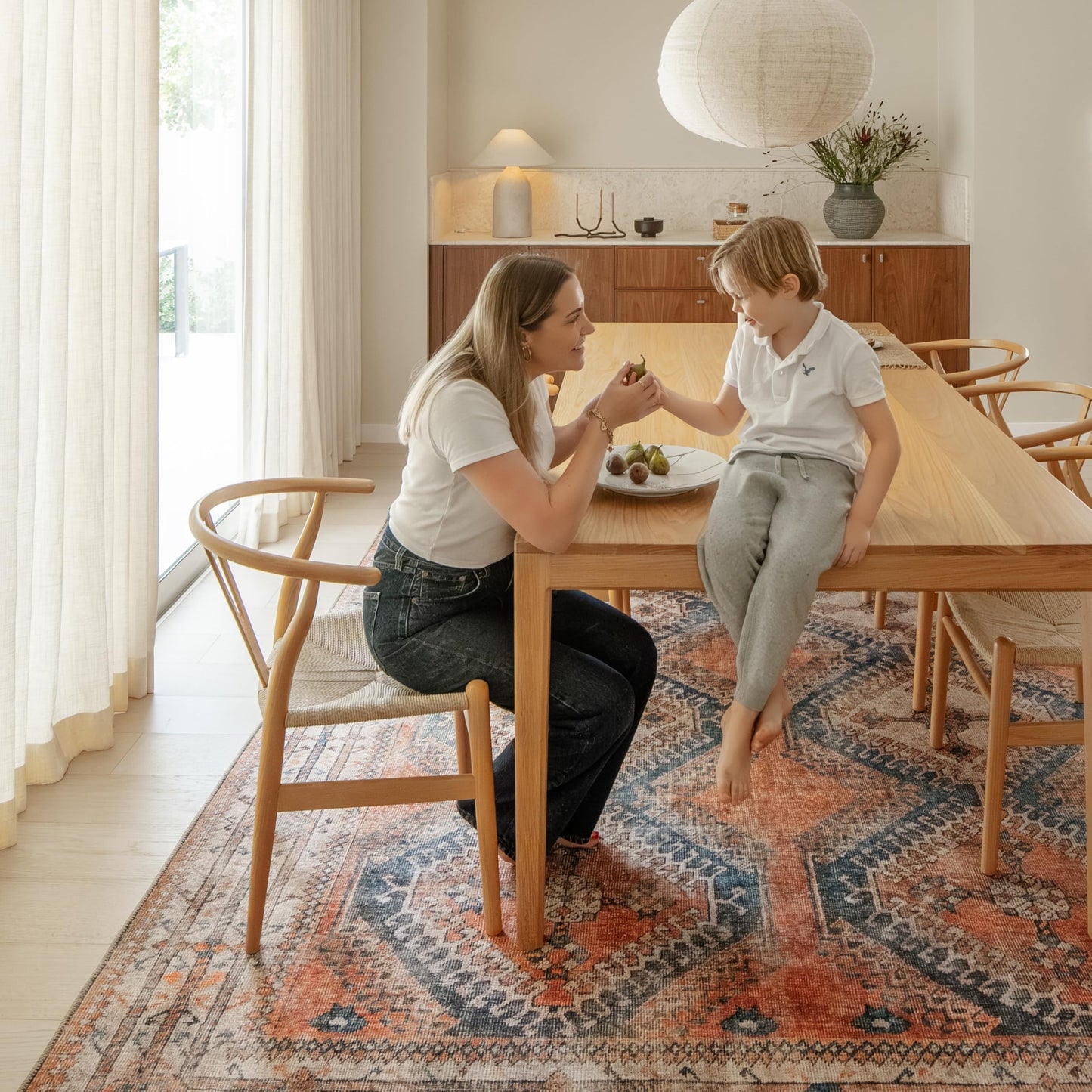 KNOTTING MATTERS Knot Tangelo 10’ x 10’ Square Area Rug – Tangelo Orange & Clay Heritage Flatweave, Low-Pile – Easy Clean Area Rug – Perfect for Living Room, Dining Room, Bedroom – Pet & Kid Friendly