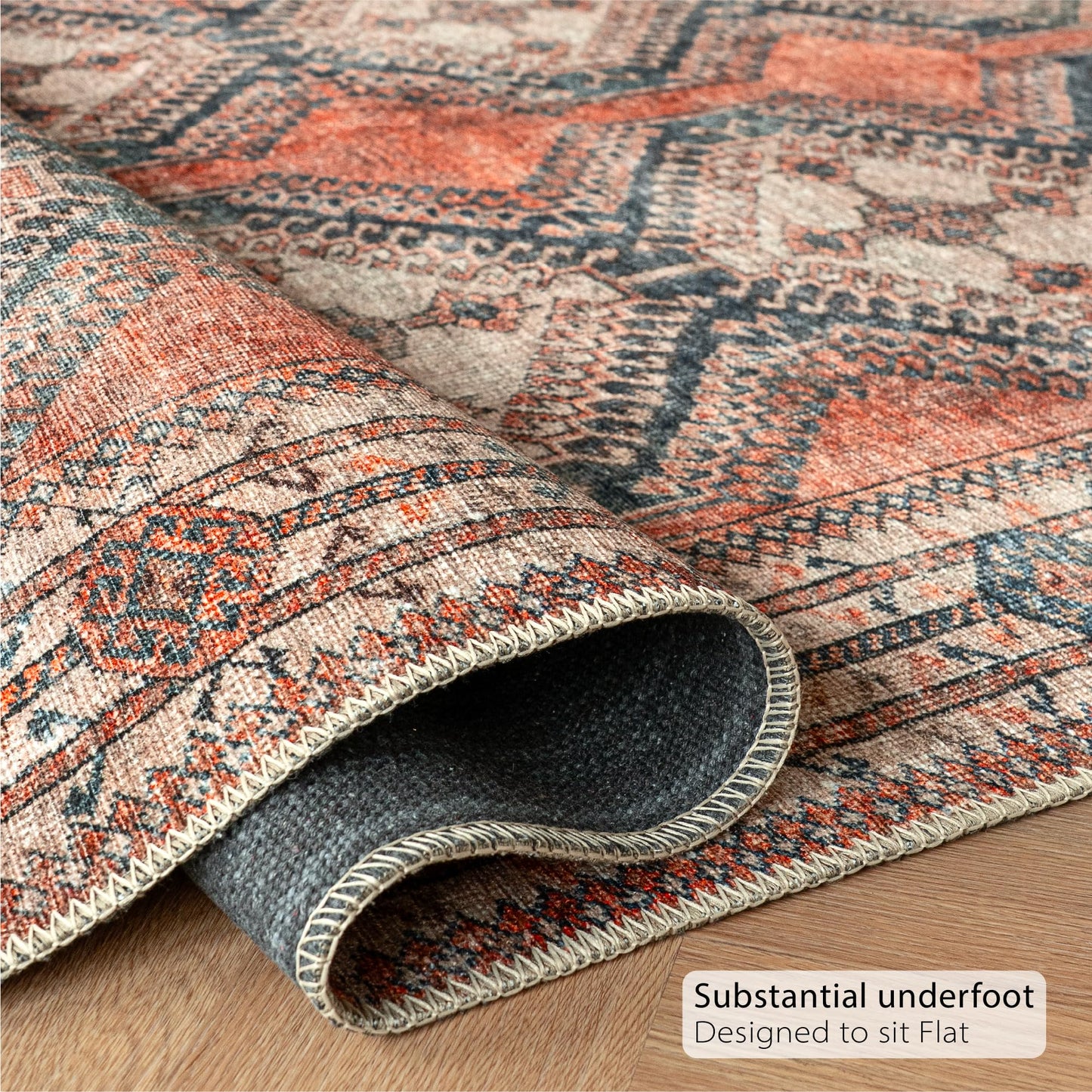 KNOTTING MATTERS Knot Tangelo 10’ x 10’ Square Area Rug – Tangelo Orange & Clay Heritage Flatweave, Low-Pile – Easy Clean Area Rug – Perfect for Living Room, Dining Room, Bedroom – Pet & Kid Friendly