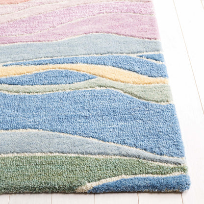 SAFAVIEH Rodeo Drive Collection Area Rug - 10' x 14', Blue/Blush, Geometric Design, Ideal for High Traffic Areas in Living Room, Bedroom, Dining (RD451M)