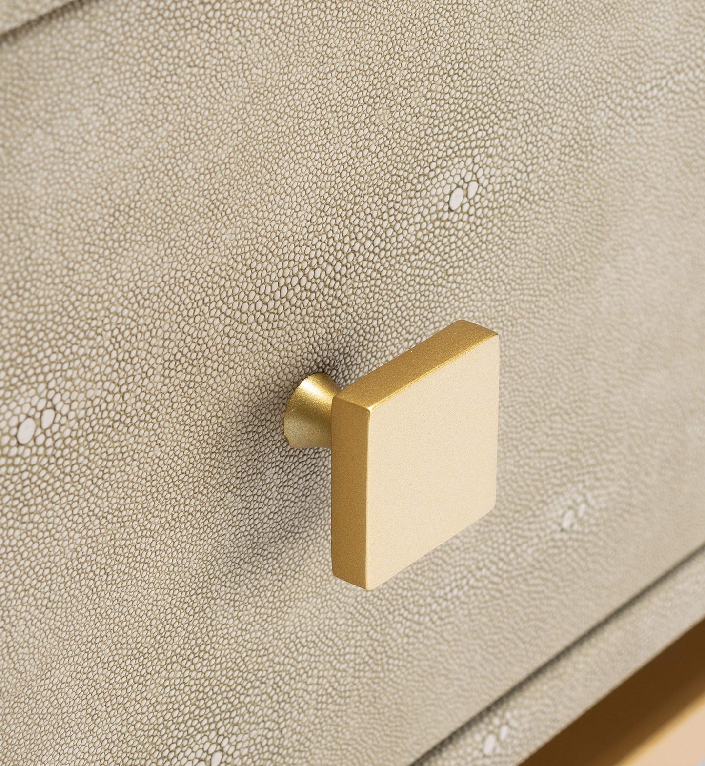 Faux Shagreen & Metal 1-Drawer Nightstand