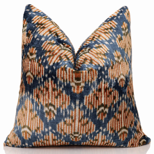 Silk Velvet Throw Pillow with Down Feather Insert