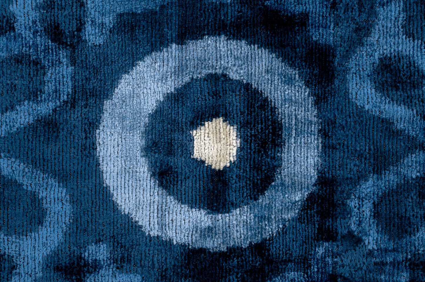 Handmade Velvet Throw Pillow, 16x24 Inches, Premium Down Feather Insert, Geometric Blue Medallion Design, Eco-Friendly Vegetable Dyed, Luxurious Soft Cushion for Modern and Bohemian Home Decor