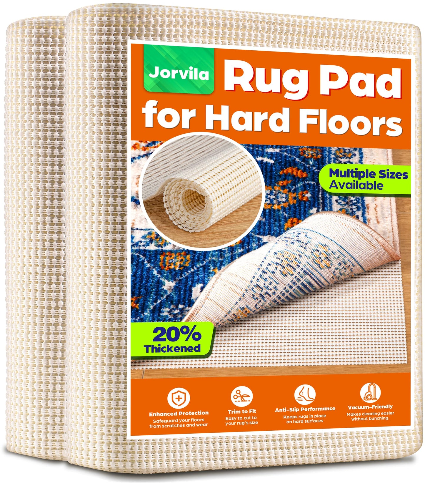 Non-Slip Cuttable Area Rug Pad, 10x14 Feet