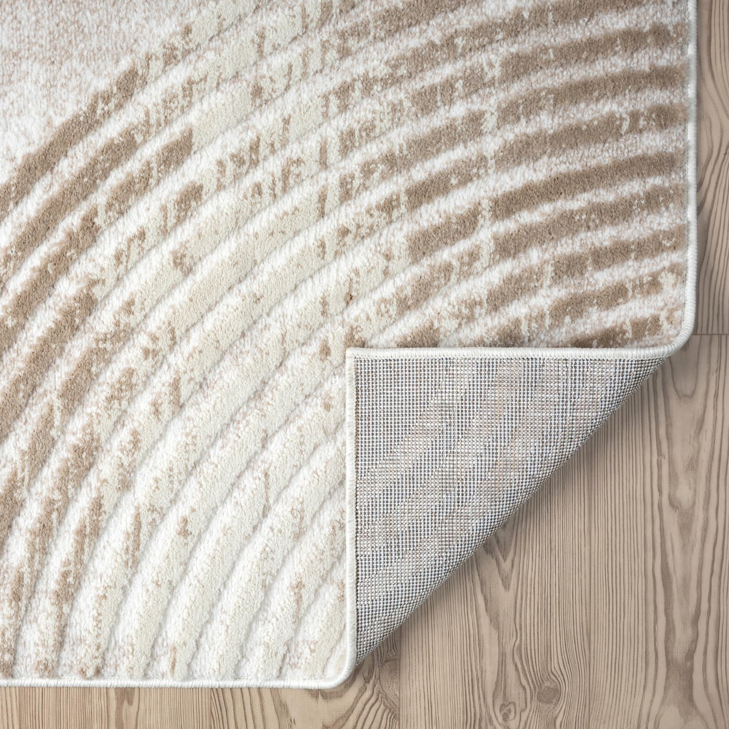 Abani Cream Area Rug for Living Room, Bedroom -Mid-Century Modern- 9' x 12' -Durable & Easy to Clean