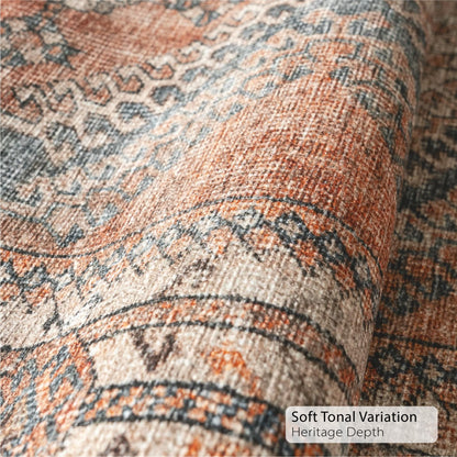 KNOTTING MATTERS Knot Tangelo 10’ x 10’ Square Area Rug – Tangelo Orange & Clay Heritage Flatweave, Low-Pile – Easy Clean Area Rug – Perfect for Living Room, Dining Room, Bedroom – Pet & Kid Friendly