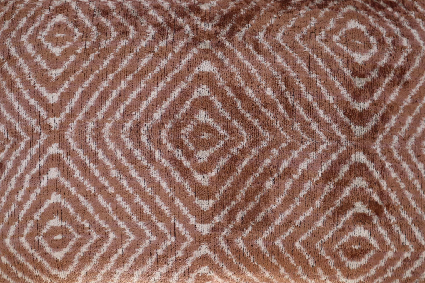 CANVELLO Luxury Handmade Velvet Throw Pillow - 16x24 inches, Down Feather Insert, Geometric Diamond Pattern in Brown, Tan, and White, Soft and Plush Cushion for Couch or Bed
