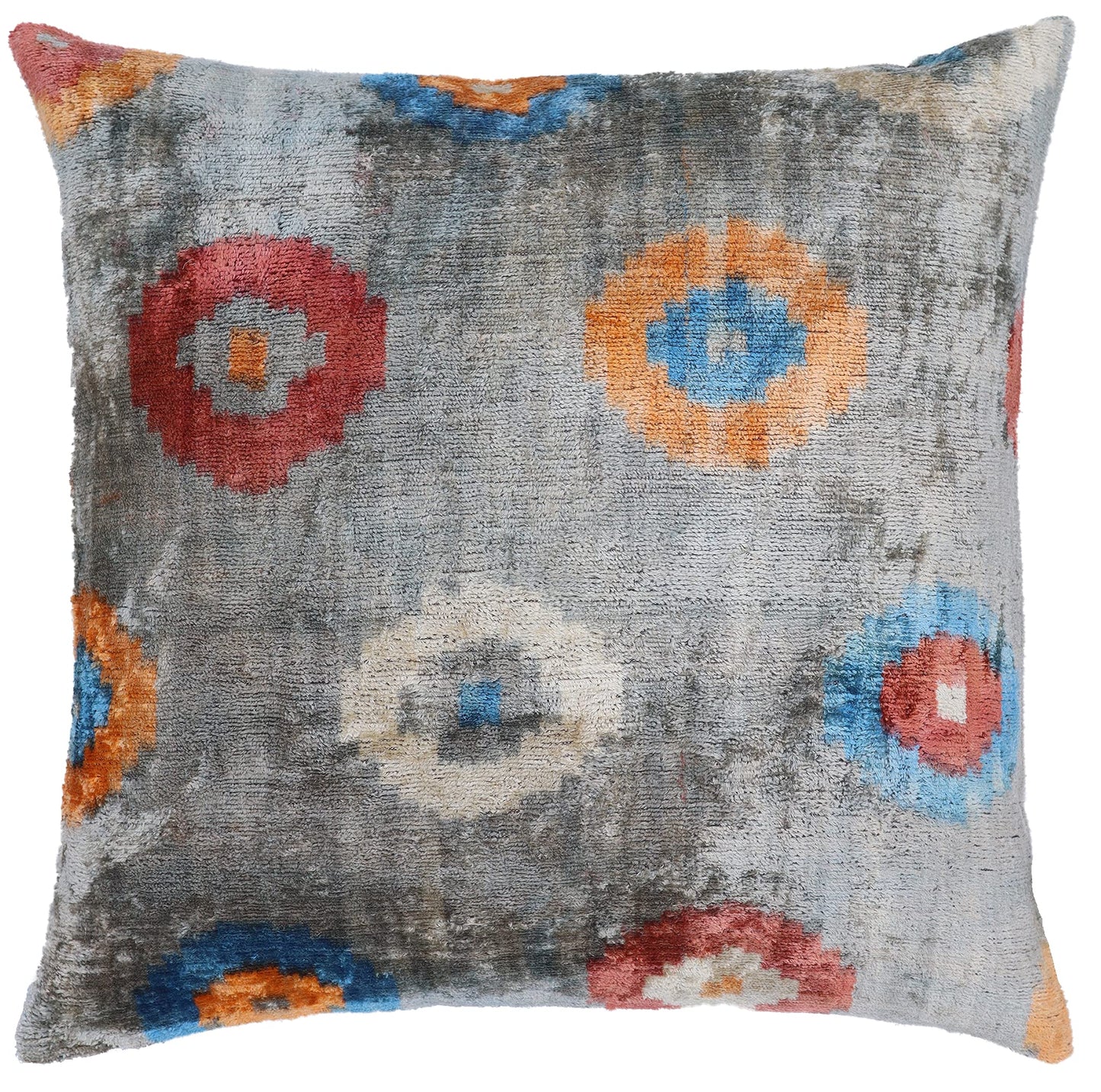CANVELLO Handmade Decorative Throw Pillow with Down Filled Insert, Gray Polka Dots Pattern Soft Velvet Silk Square Throw Cushion Cover for Living Room Sofa Couch, QC in The USA - 20" x 20" in