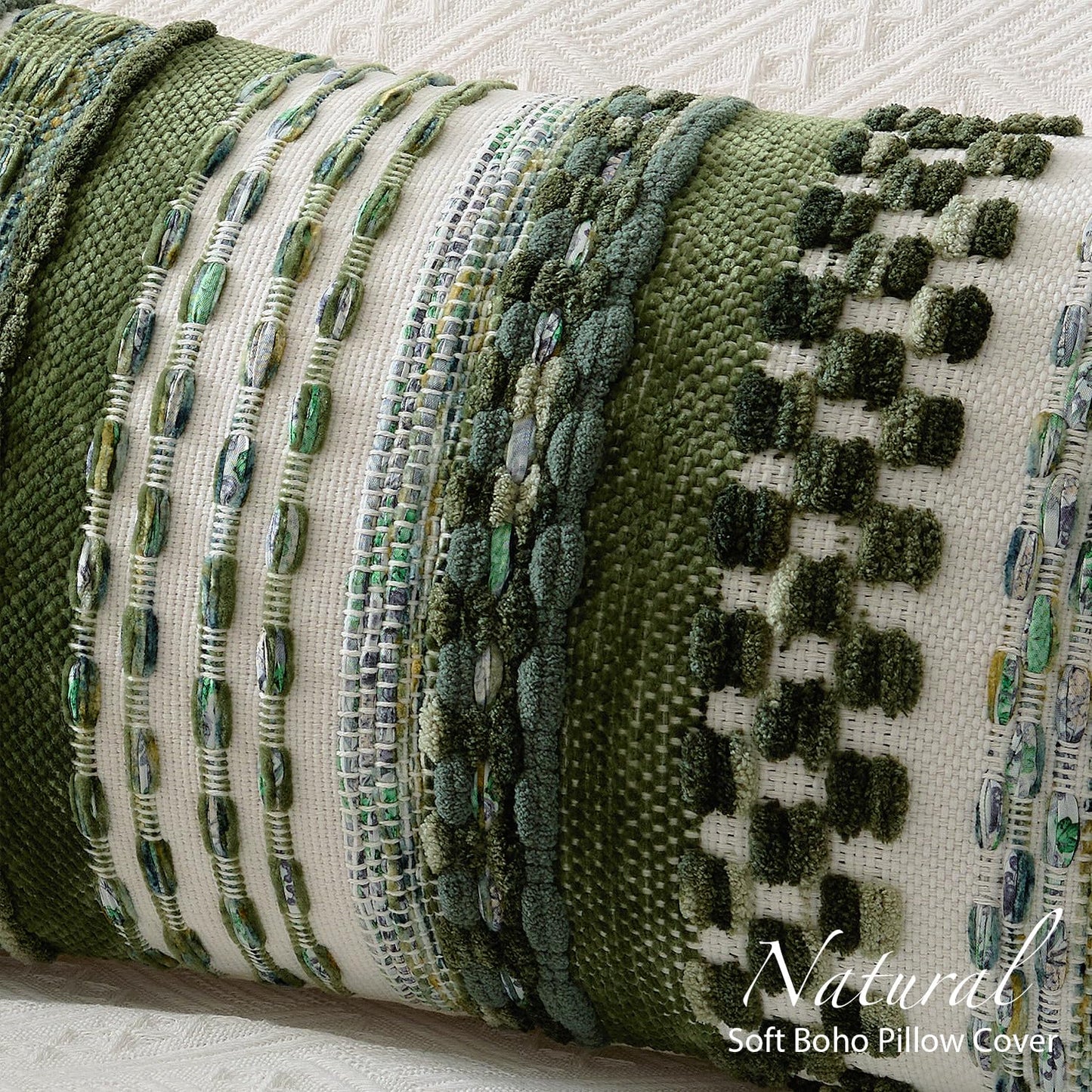 Embroidered Cotton Throw Pillow Cover