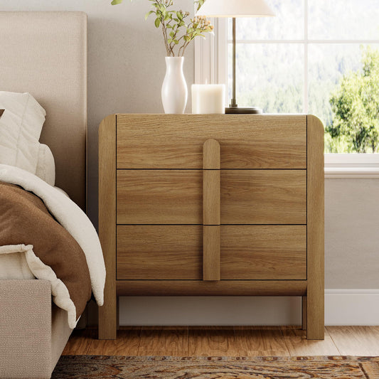 31-1/2" Walnut Wood Nightstand