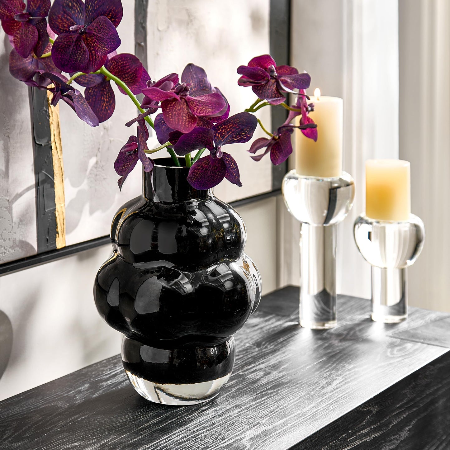 Hand-Blown Opaque Colored Glass Vase